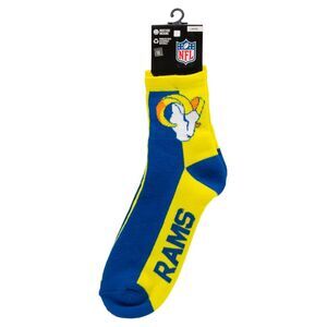 NFL Los Angeles Rams Split Panel Men's Crew Socks, Large